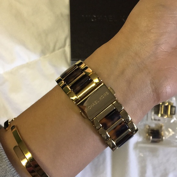 Michael Kors Gold Tortoise Shell Watch main image 4